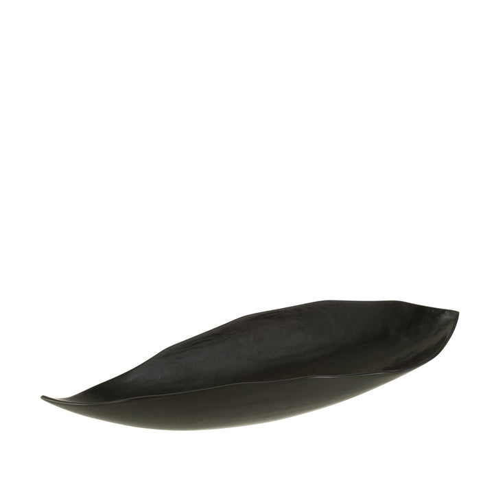 Front view of the iron leaf tray with organic curved shape.