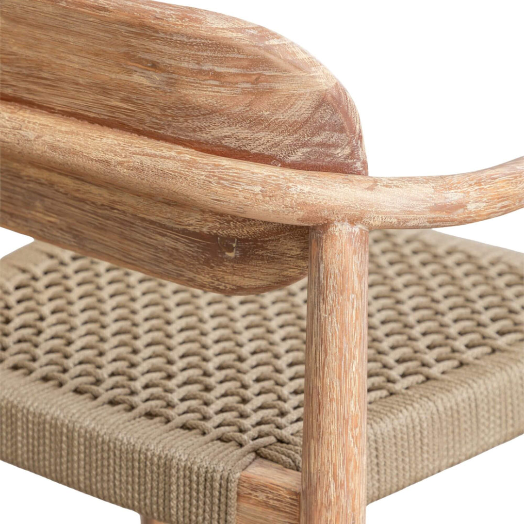 Close-up of the Jaipur Dining Chair backrest showing natural wood grain.