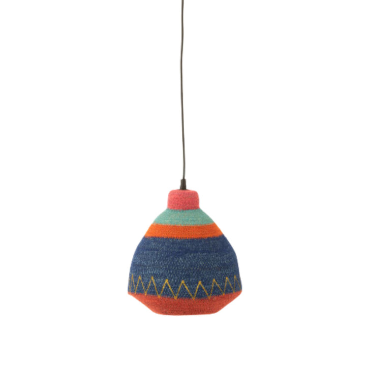 Single Jerba lamp with colorful woven pattern.