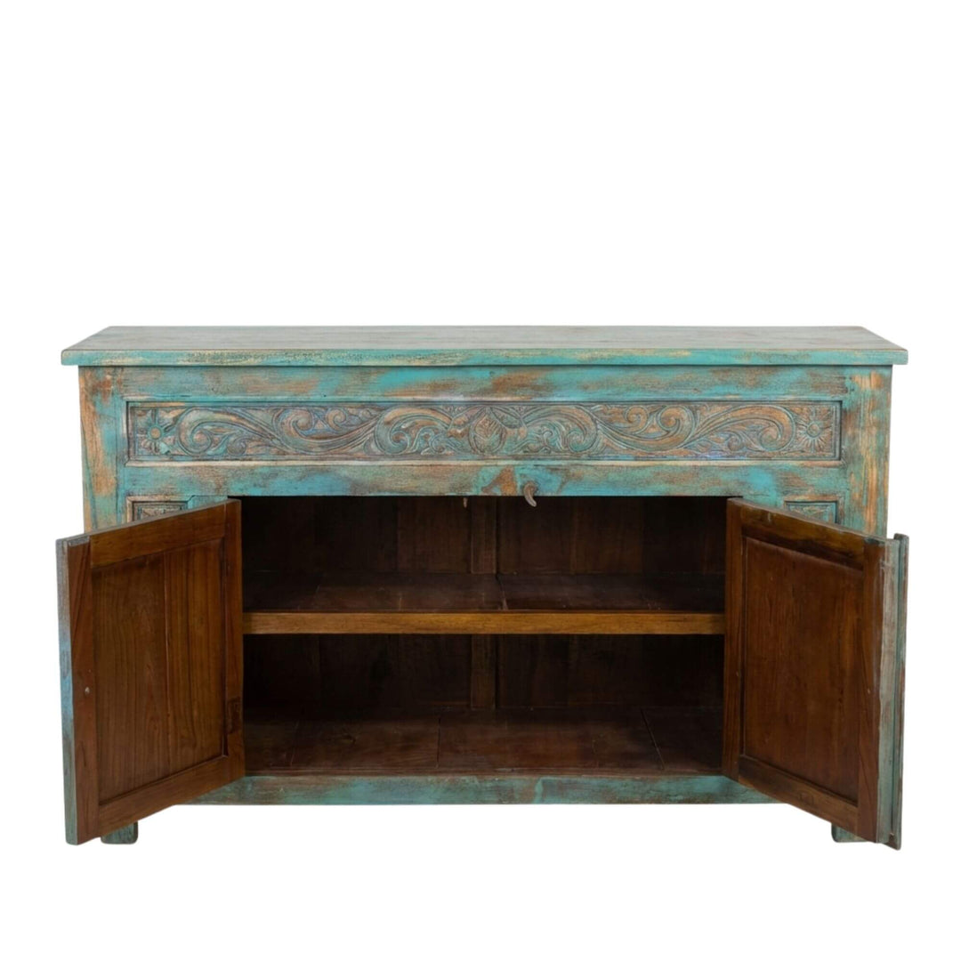 Open cabinet view of the Jimbaran buffet revealing interior storage space.