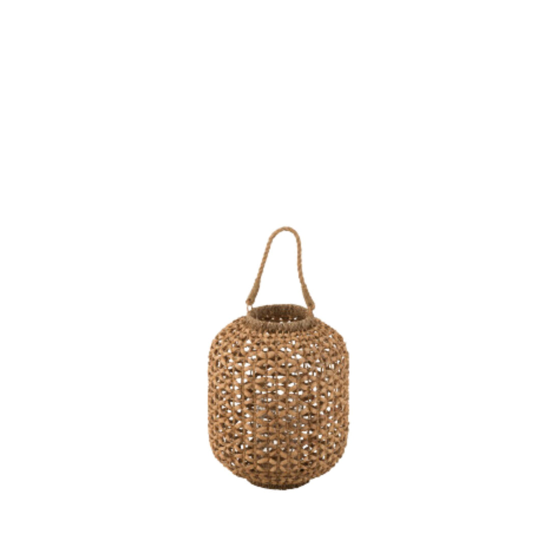 Single Jonas lantern isolated on white background showing its rounded woven design.