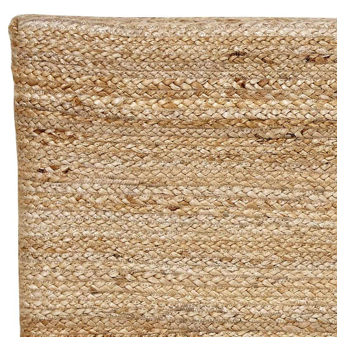 Close-up detail of the Jute Headboard highlighting the handcrafted jute weave.