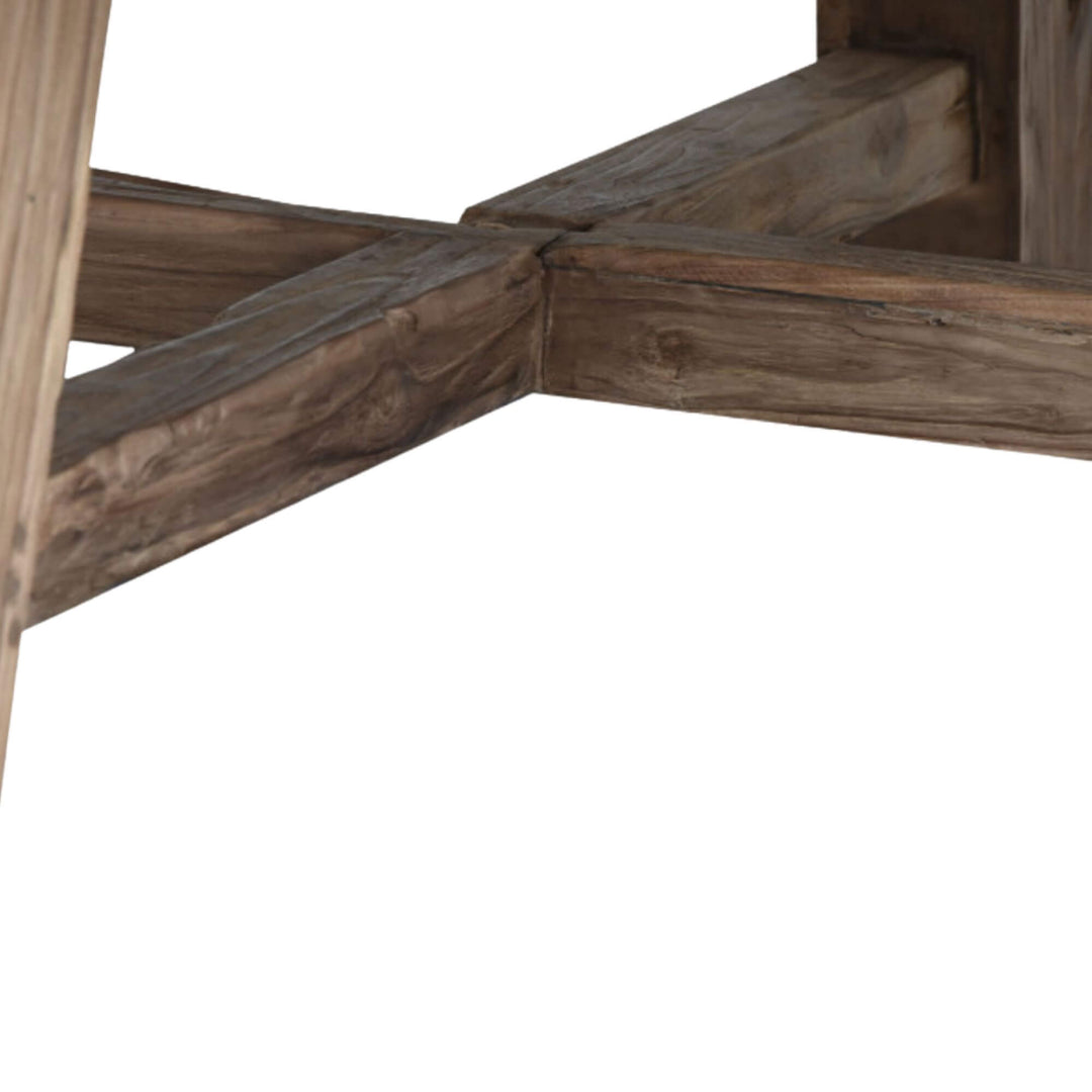 Close-up of the cross-leg structure of the Kalon Coffee Table.