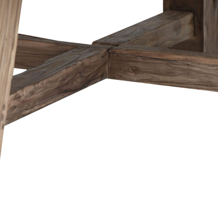 Close-up of the cross-leg structure of the Kalon Coffee Table.