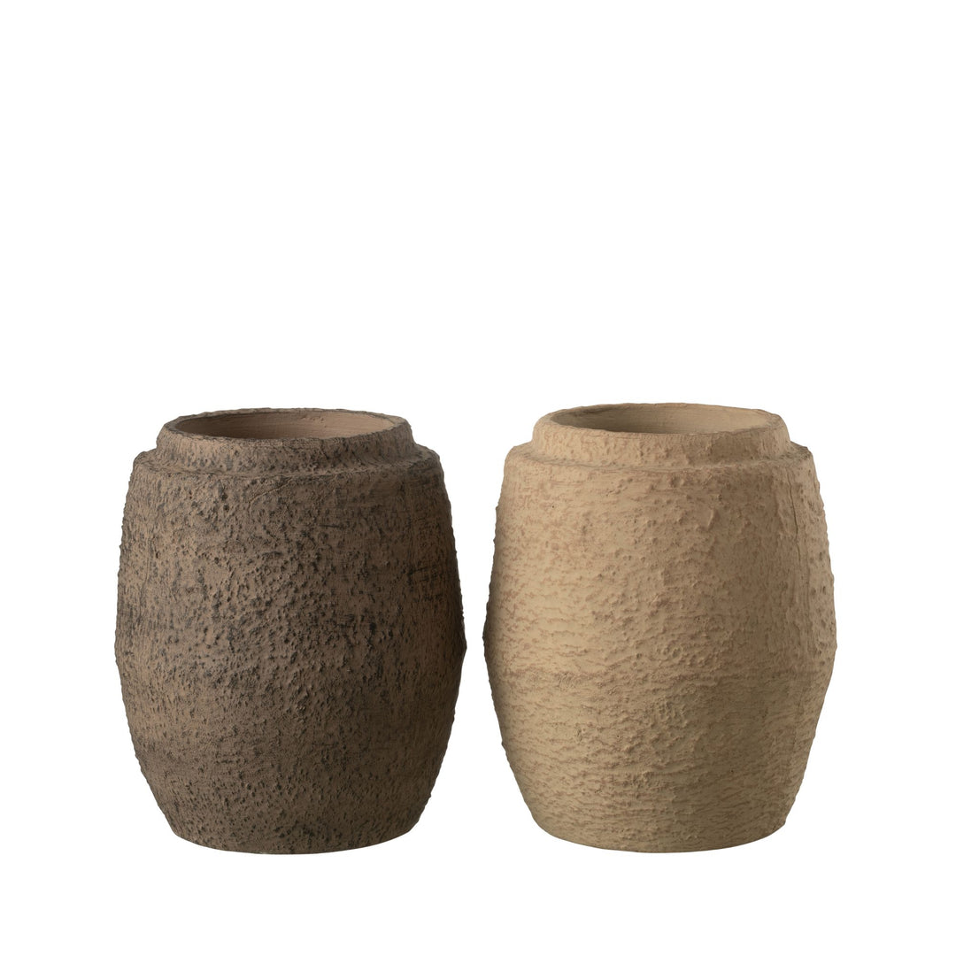 Front view of the Kano Rustic Pot terracotta planter with textured handcrafted surface.
