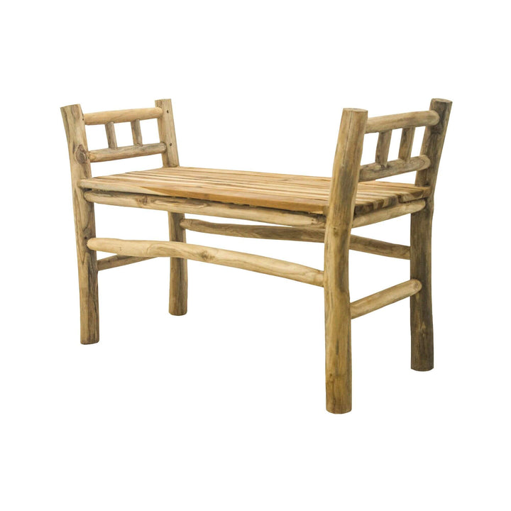 Medium teak branch bench handmade wood bench