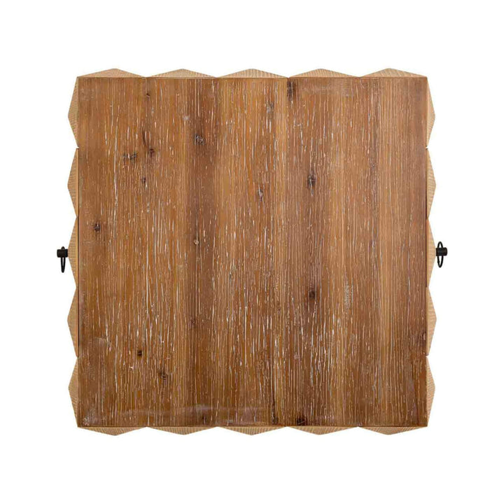 Top view textured wood coffee table surface