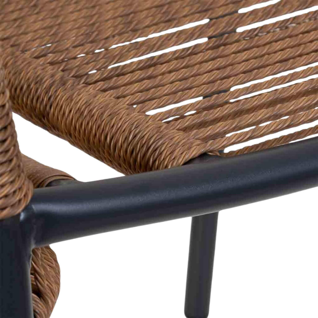 Close-up of kora dining chair seating structure