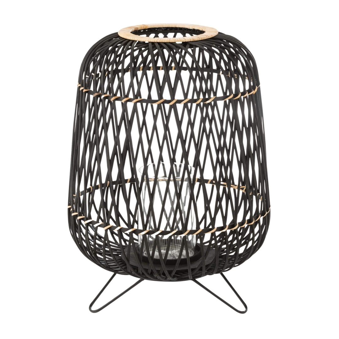 Close-up of black bamboo weaving on Kuredu lantern