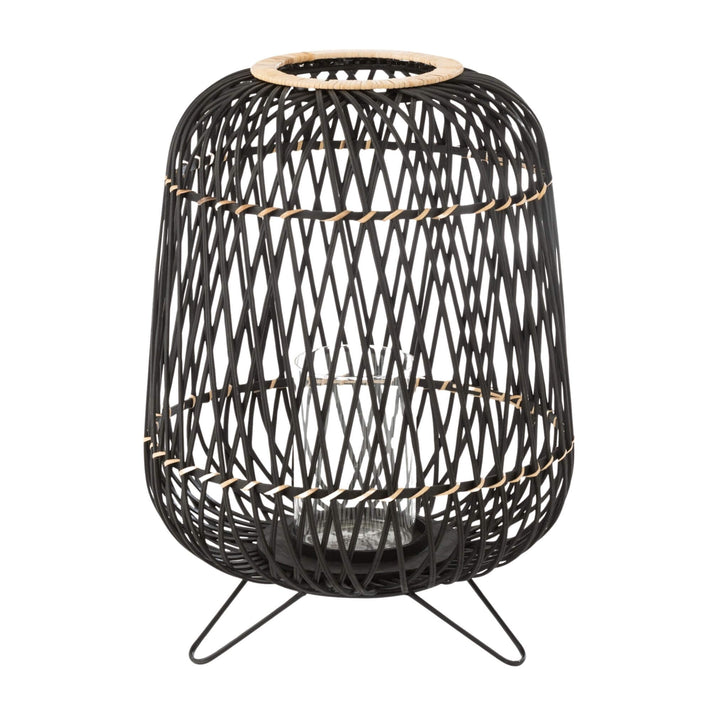 Close-up of black bamboo weaving on Kuredu lantern