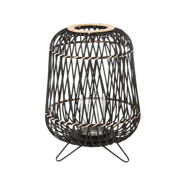 Close-up of black bamboo weaving on Kuredu lantern