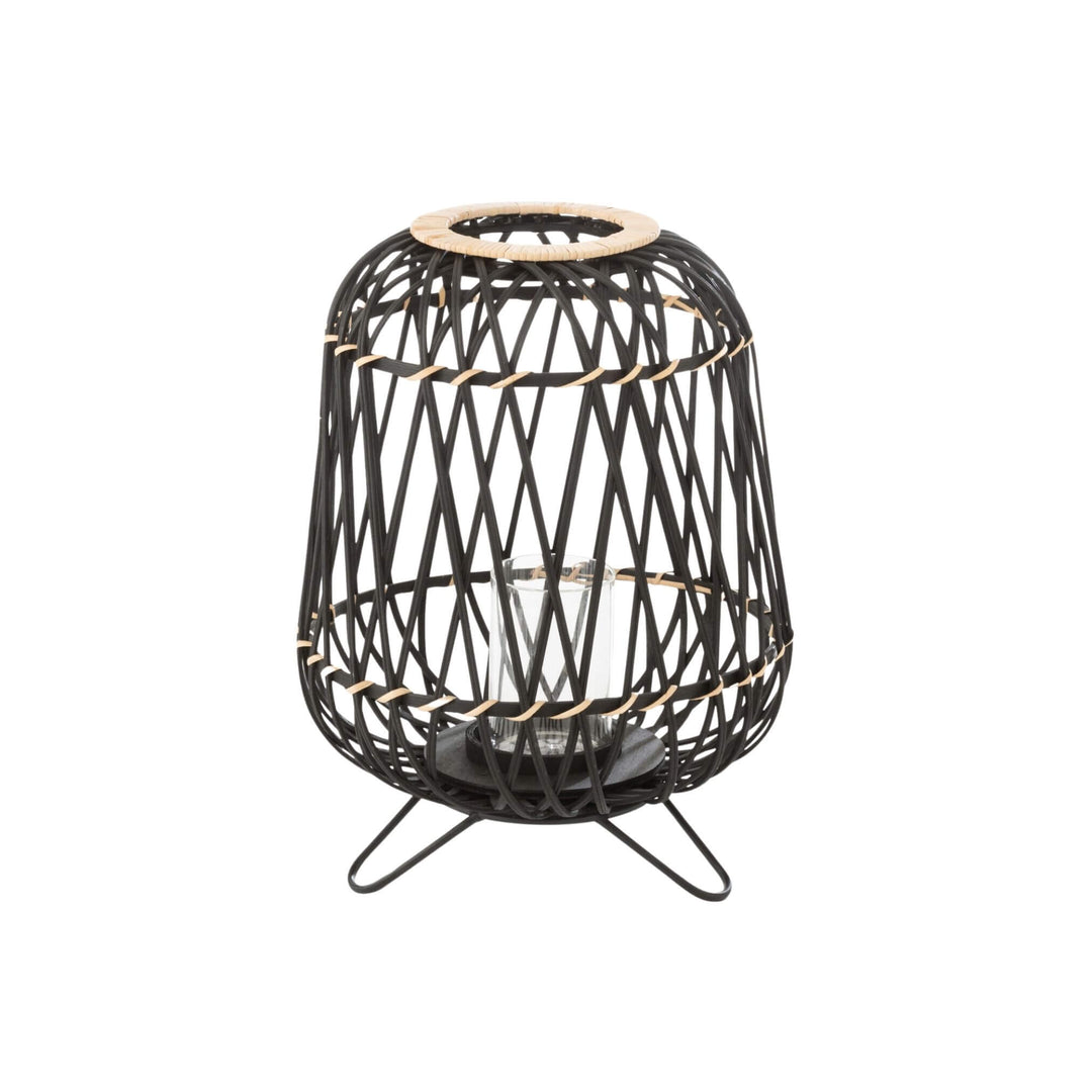 Close-up of black bamboo weaving on Kuredu lantern