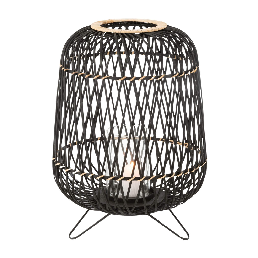 Kuredu bamboo lanterns illuminated, creating a warm glow