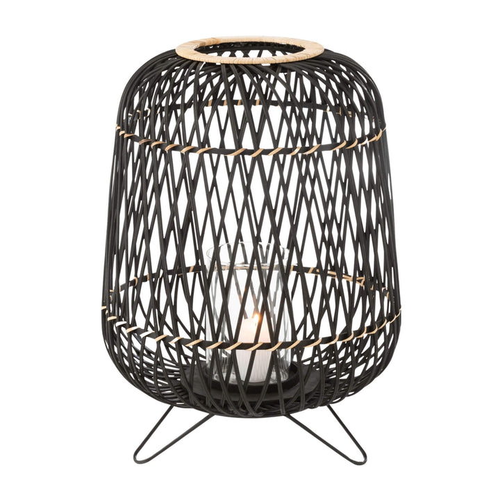 Kuredu bamboo lanterns illuminated, creating a warm glow