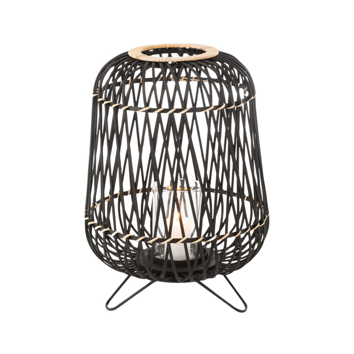 Kuredu bamboo lanterns illuminated, creating a warm glow