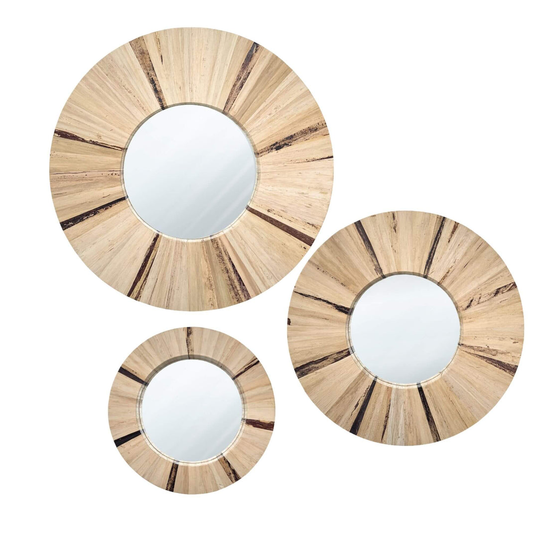 Lanikai Banana Round Mirror large size with natural banana bark frame