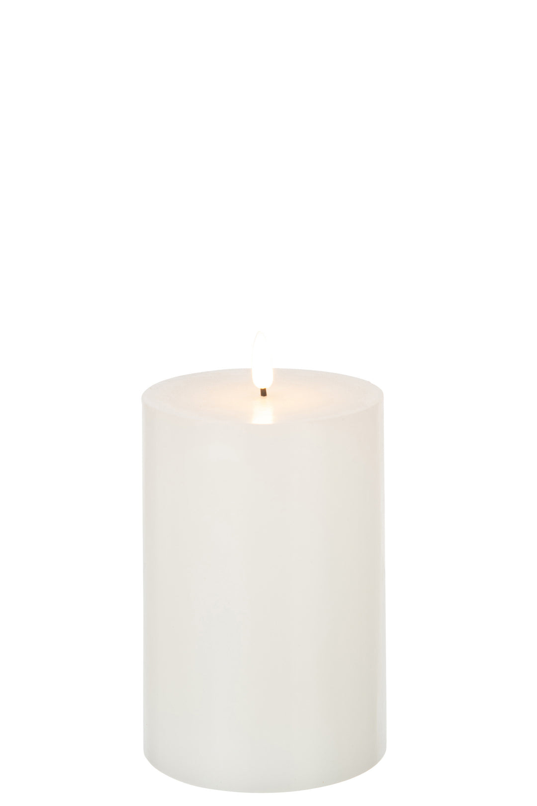 Lit XL Led Candle White on white background