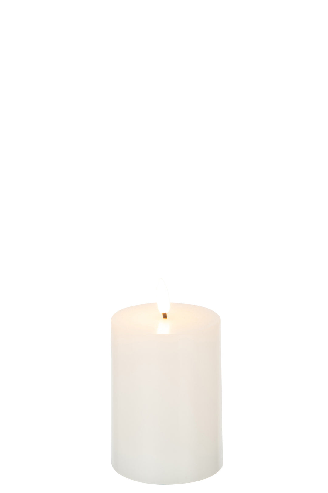 Lit Small Led Candle White on white background