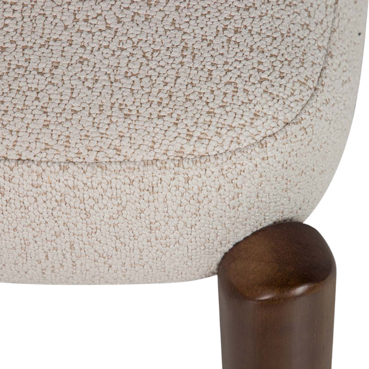 Close-up of oak backrest detail on Lina dining chair