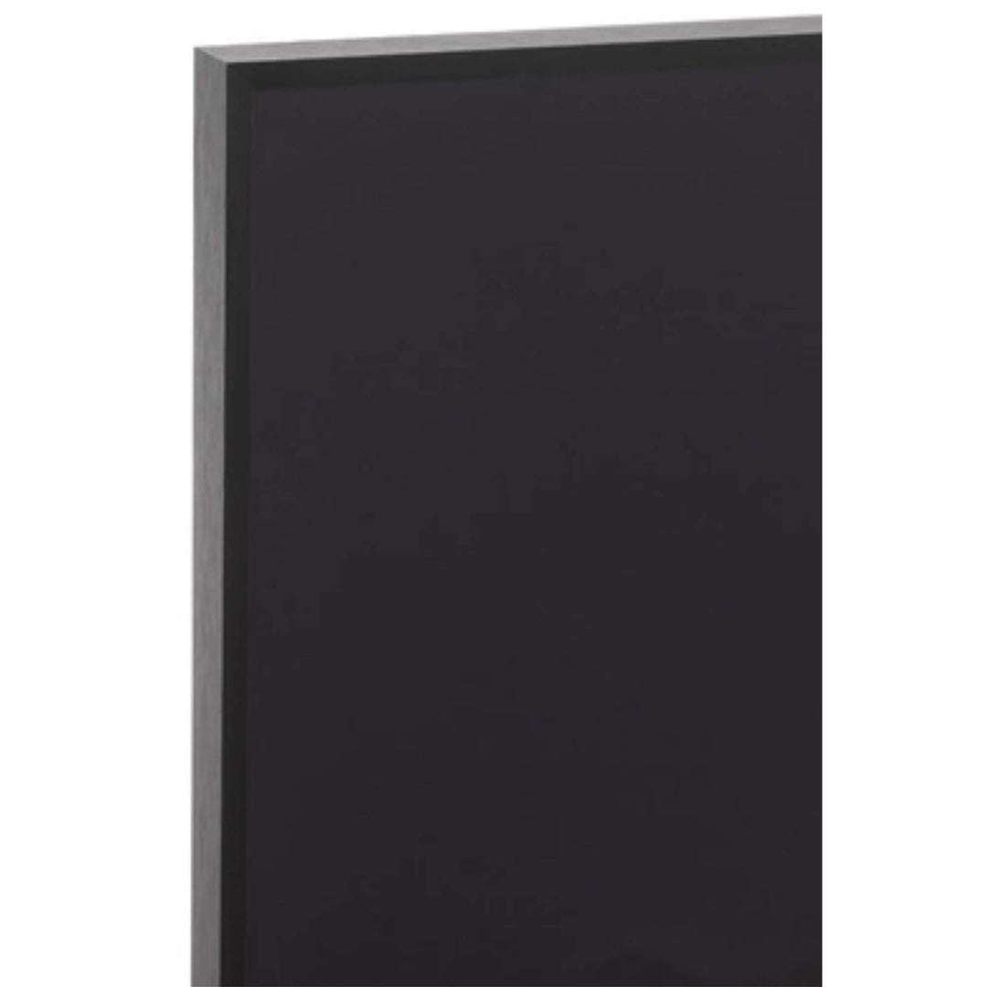 Detail of the Lion B&W Painting aluminum frame with glossy black surface.