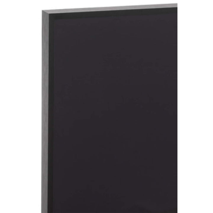 Detail of the Lion B&W Painting aluminum frame with glossy black surface.