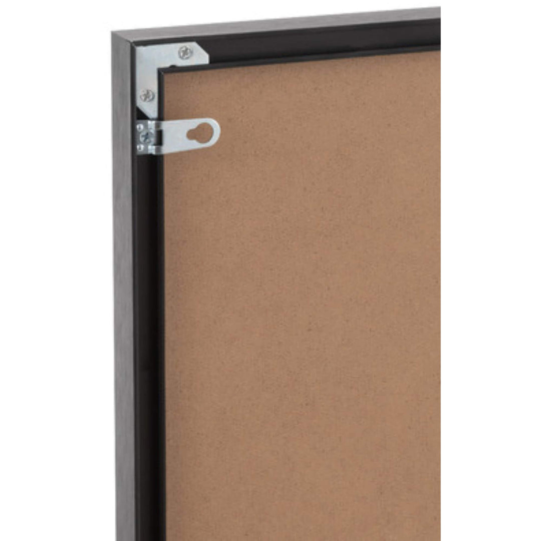 Back view of Lion B&W Painting showing the aluminum frame and hanging system.