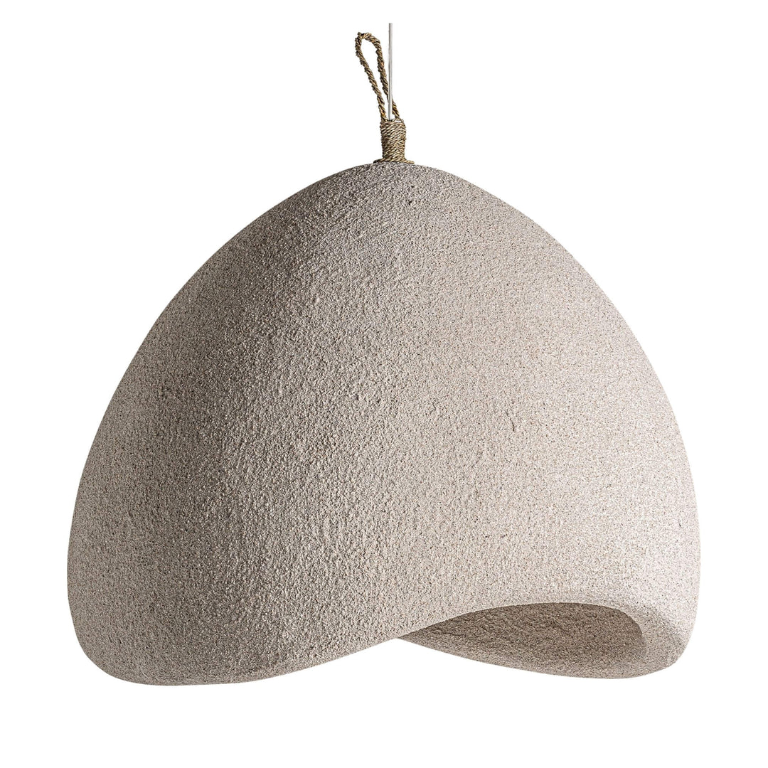 Front view of Lua Ceiling Lamp with sand-beige resin dome.
