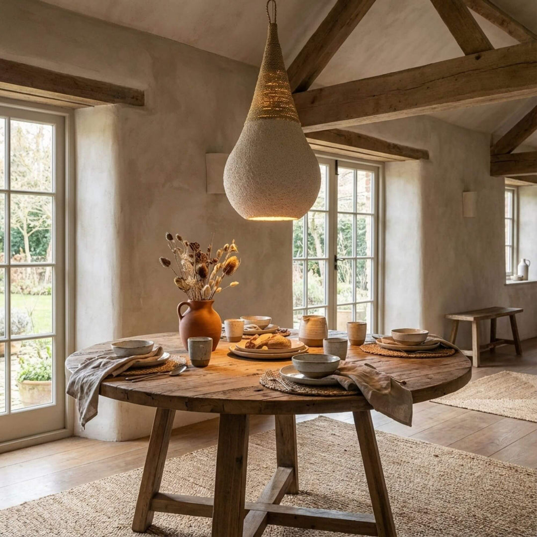 Lua ceiling lamp featured in styled dining room