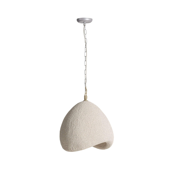 Full view of the Lua ceiling lamp showing its rounded organic silhouette and hanging chain