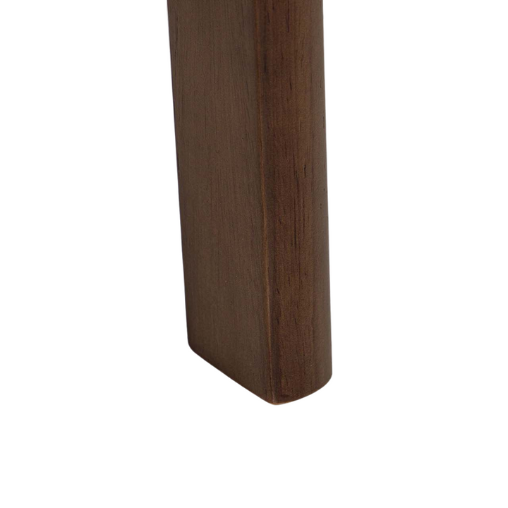 Close-up of oak leg and floor contact point of Lina dining chair