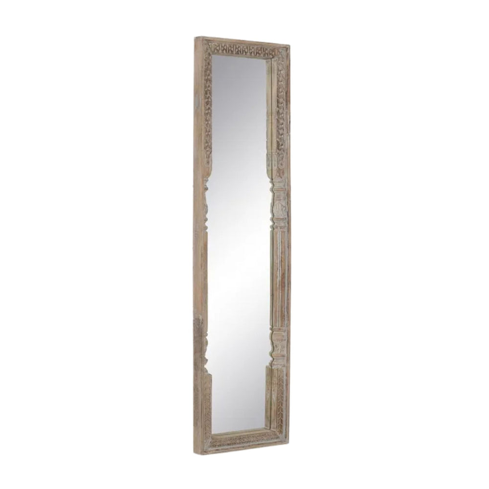 Side angle view of Linoa Slim Floor Mirror showing slim profile.