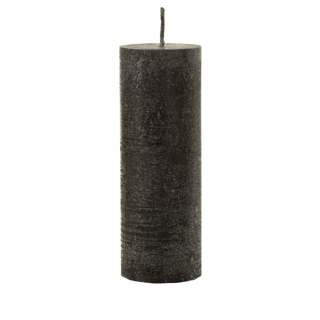 Large Mahe Black Outdoor Candle standing alone in paraffin finish.