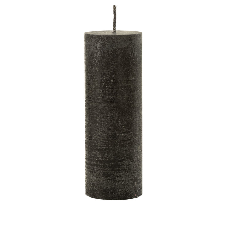 Large Mahe Black Outdoor Candle standing alone in paraffin finish.