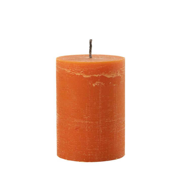 Small Mahe Orange Outdoor Candle in bright orange paraffin.