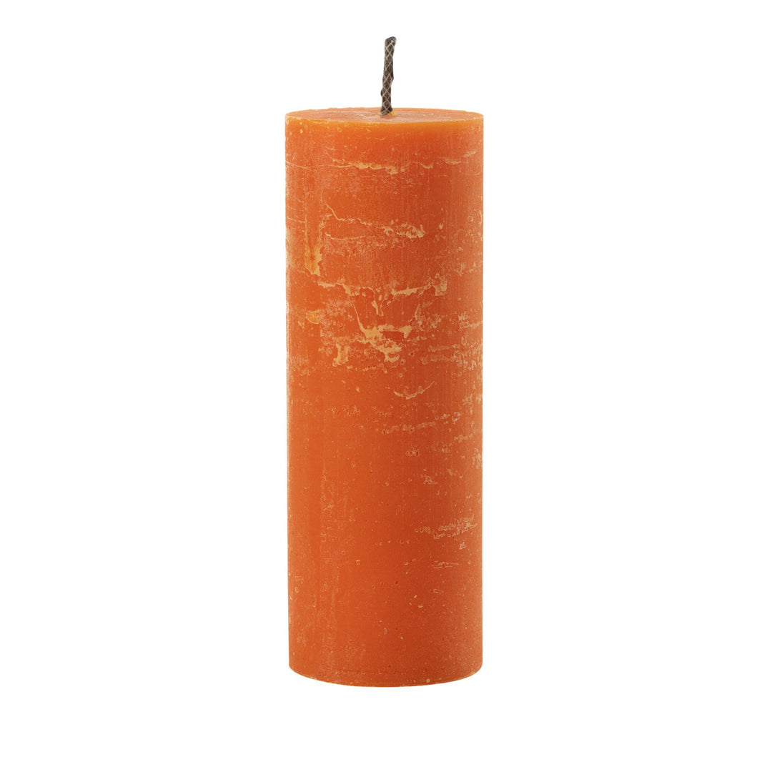 Large Mahe Orange Outdoor Candle showcasing its rustic outdoor design.