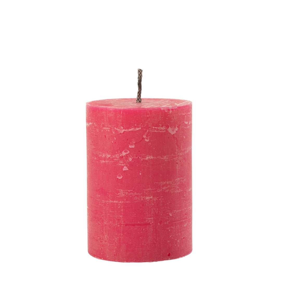 Small Mahe pink Outdoor Candle in bright pink paraffin.