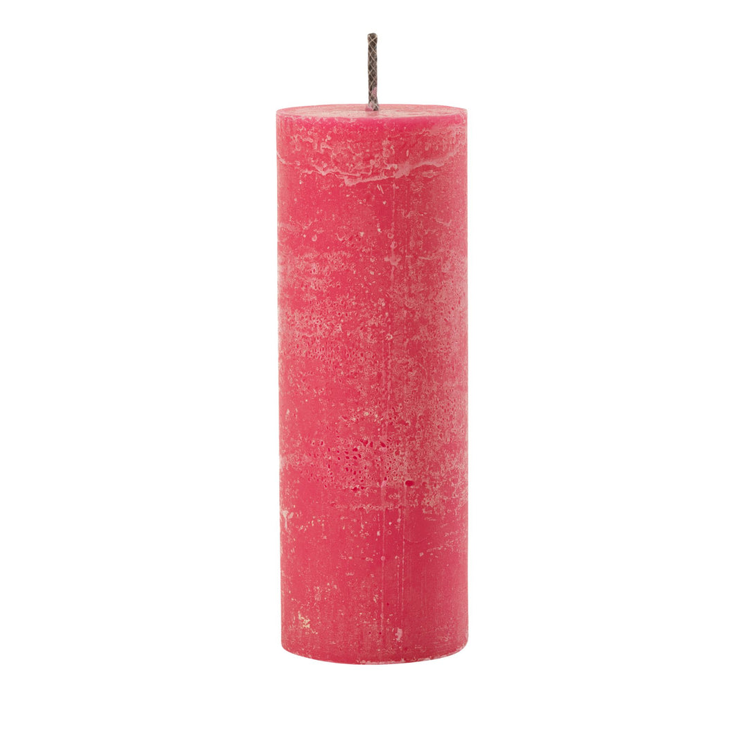 Large Mahe pink Outdoor Candle in bright pink paraffin.