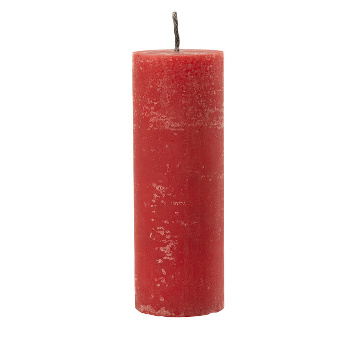 Large Mahe Red Outdoor Candle in bright pink paraffin.
