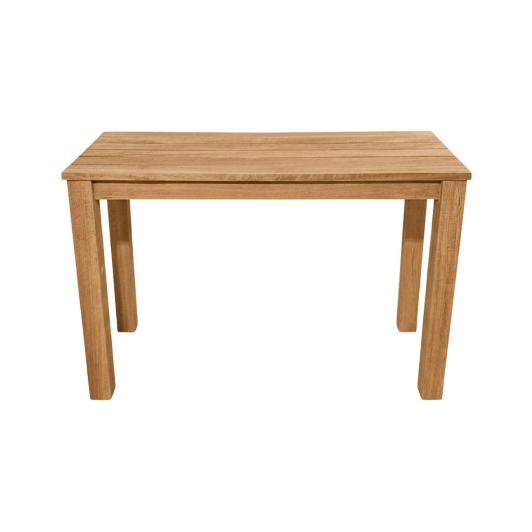 Front profile of the Maldives bar table in a minimal white setting.