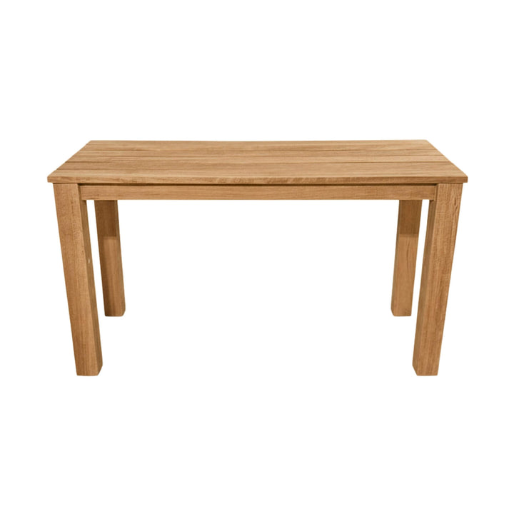 Front profile of the Maldives bar table in a minimal white setting.