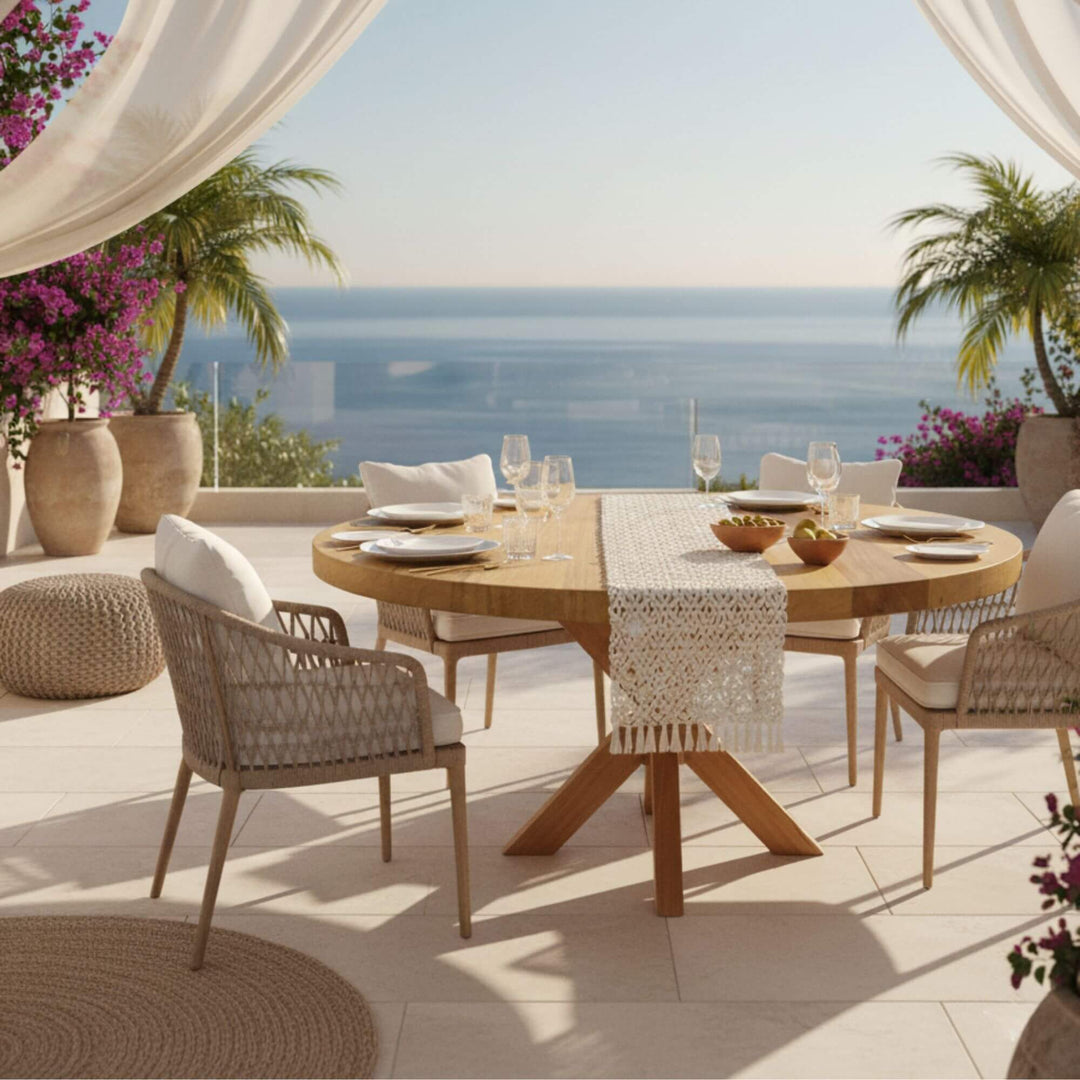 MALDIVES ROUND DINING TABLE | STAR-SHAPED LEGS
