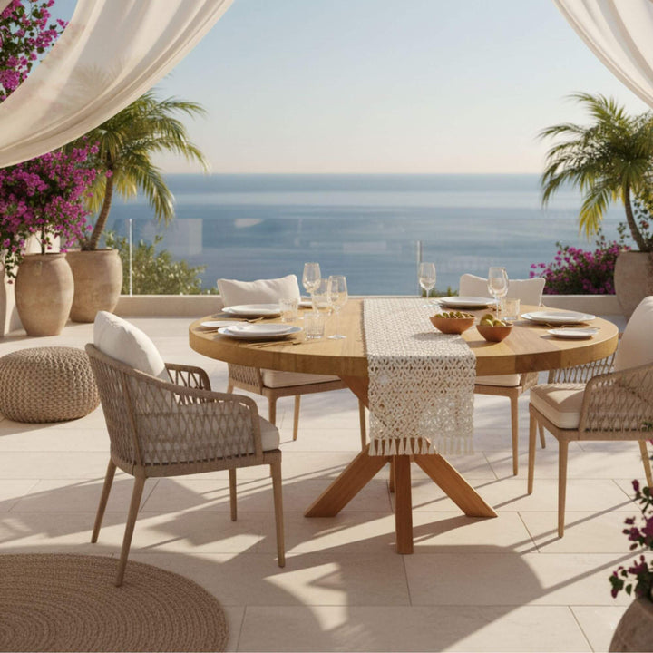 MALDIVES ROUND DINING TABLE | STAR-SHAPED LEGS