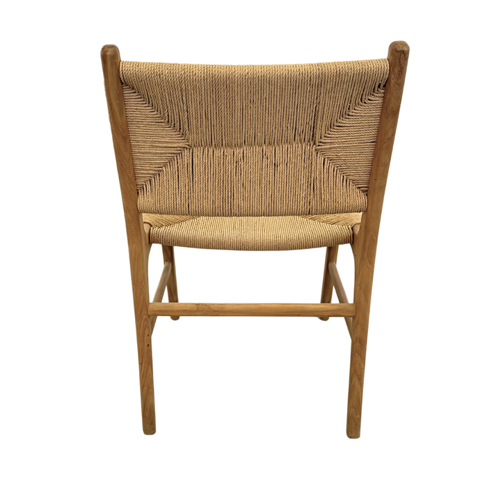 Back view of male dining chair. 