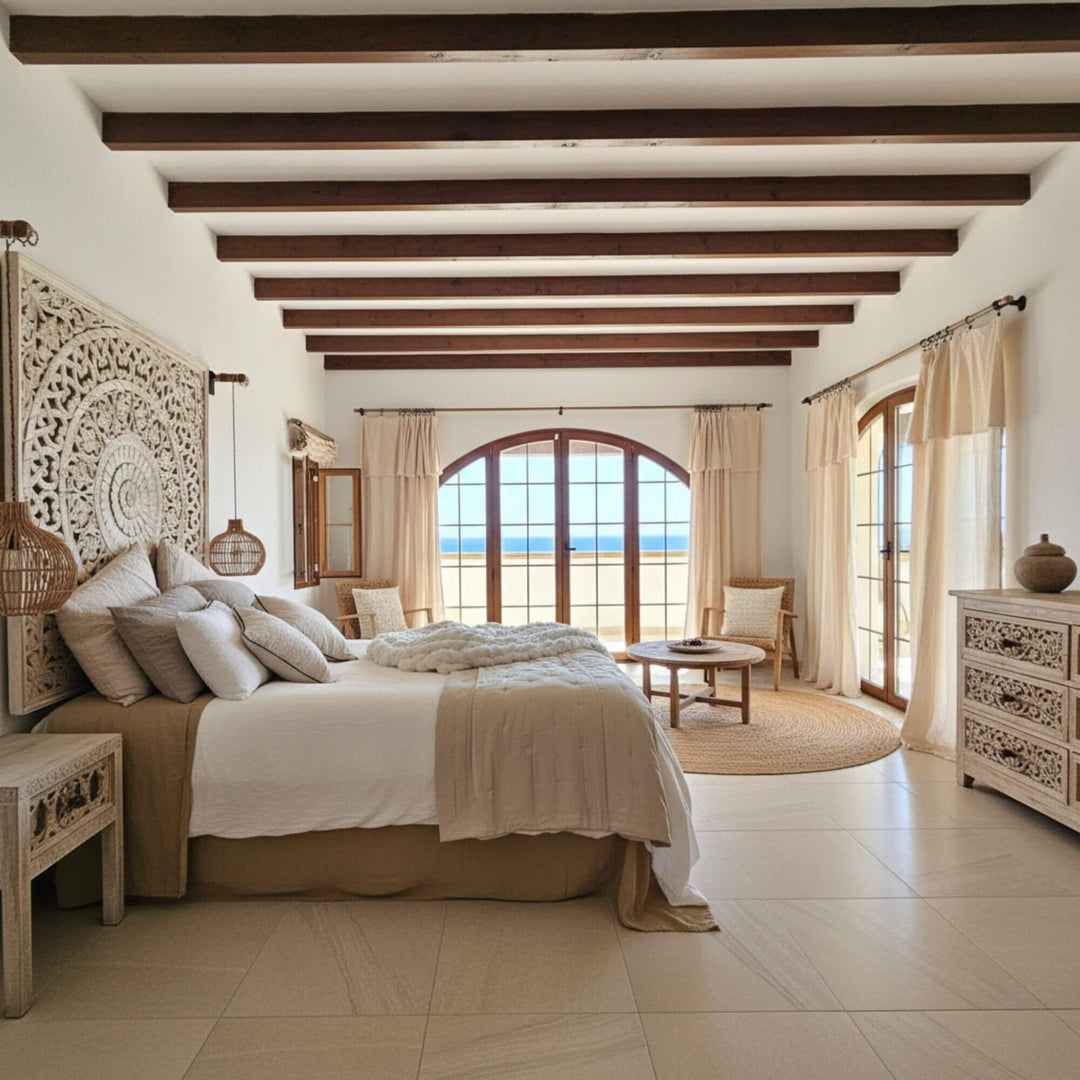 MANDALA WALL DECO | WHITE WASH 200X200CM