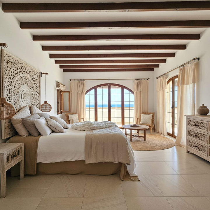 MANDALA WALL DECO | WHITE WASH 200X200CM