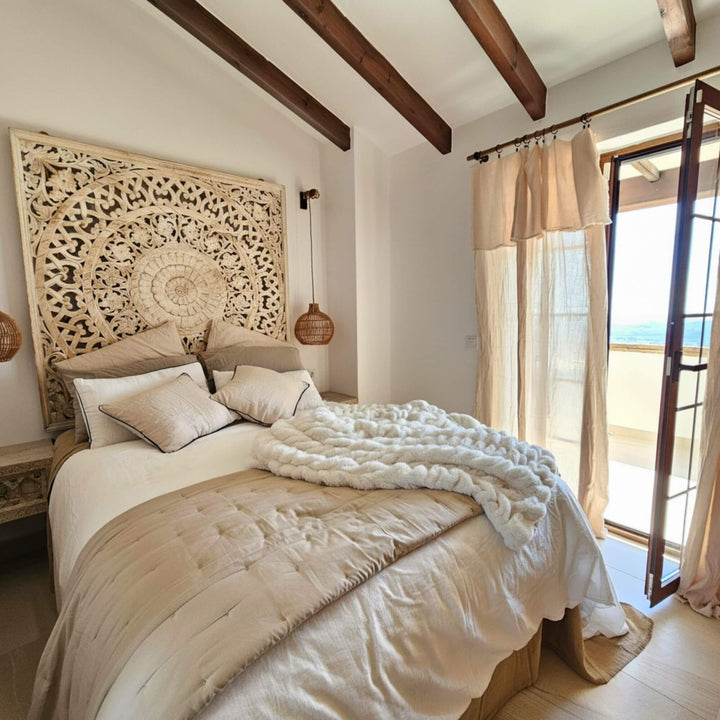 MANDALA WALL DECO | WHITE WASH 200X200CM