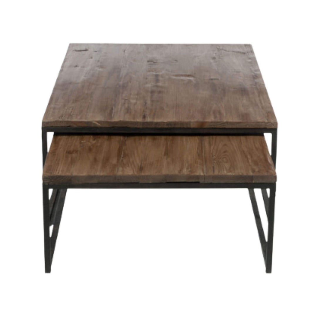 Front profile of the large coffee table highlighting the mango wood surface.