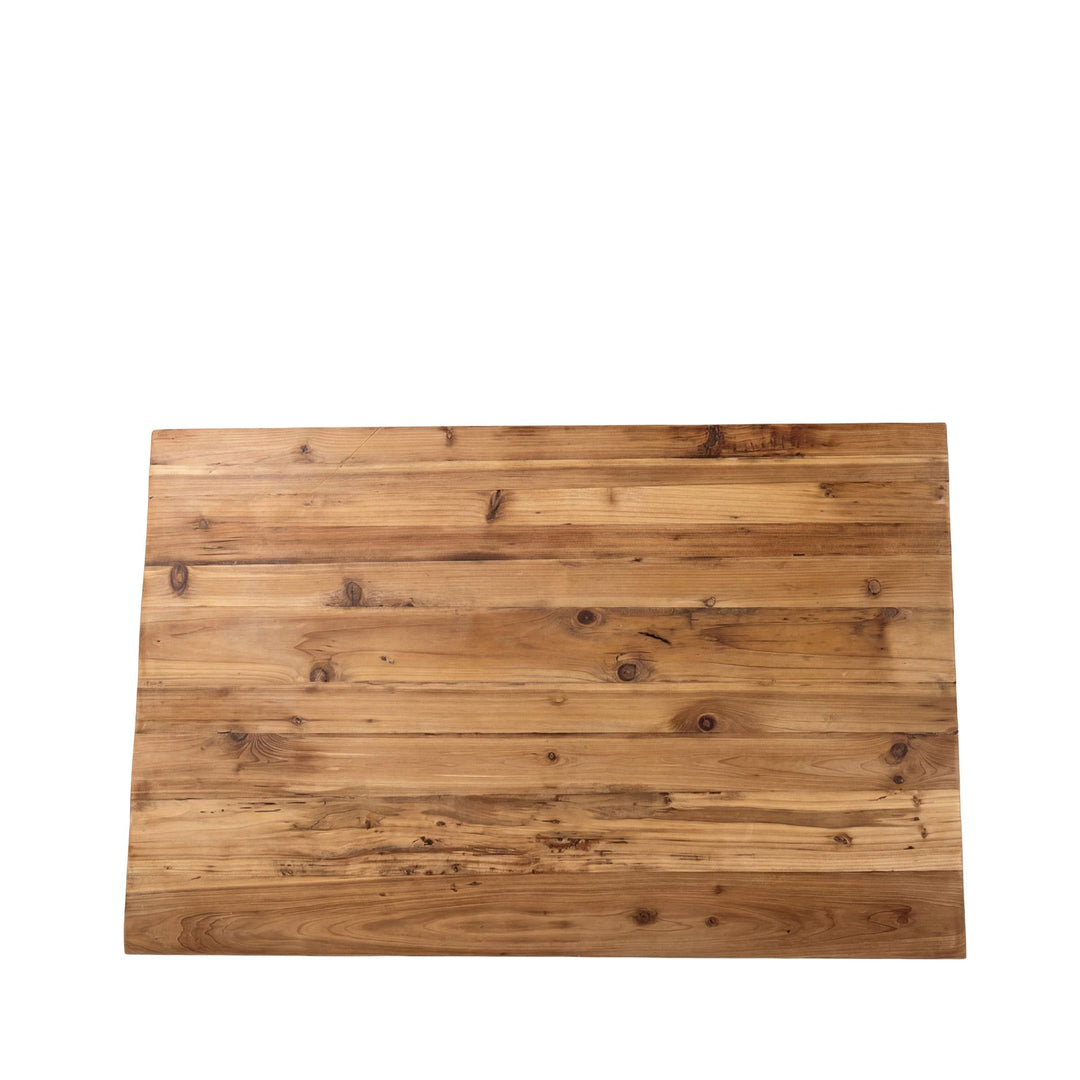 Top view of the mango wood surface showing the natural grain and warm tone variation.