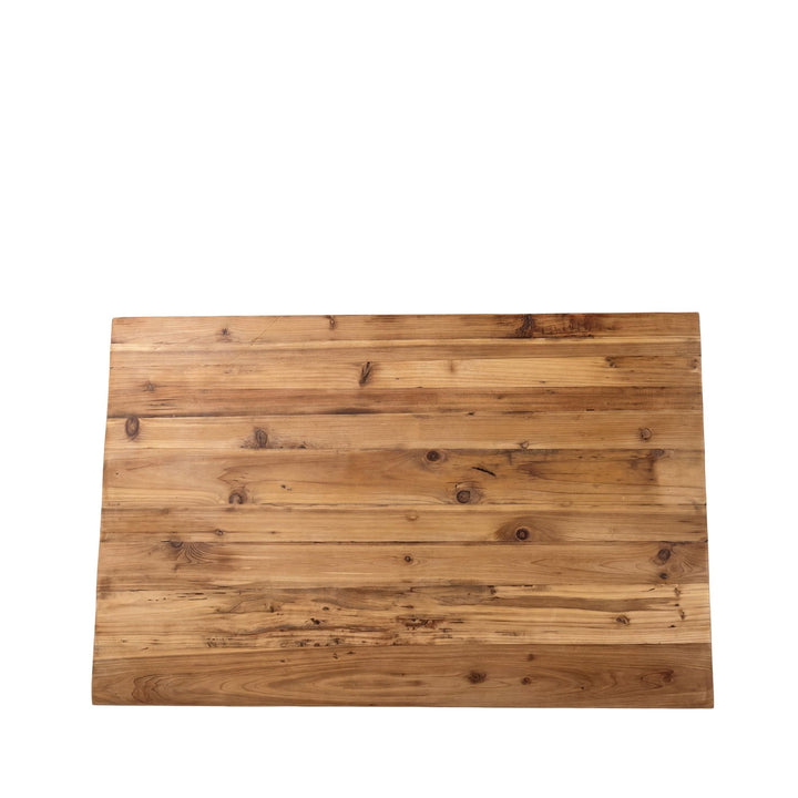 Top view of the mango wood surface showing the natural grain and warm tone variation.
