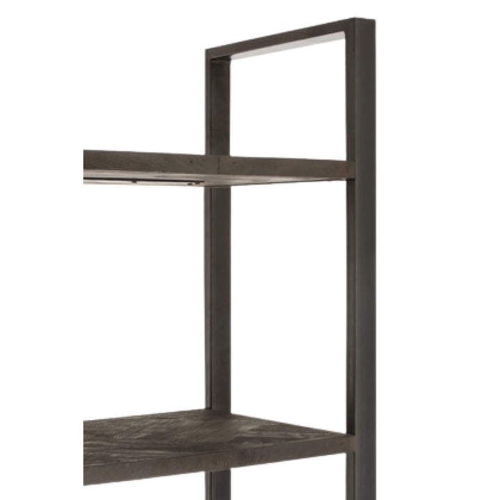 Close-up of mango wood shelf with natural grain detail.